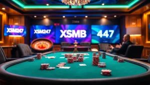 Experience thrilling action at the XSMB247 casino with luxurious poker tables and dynamic players.
