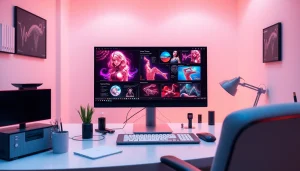 AI NSFW workspace with modern setup showcasing creative image generation tools.