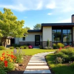 Canton Attached ADU featuring modern architecture with vibrant landscaping.