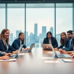 Engaging competitive intelligence faqs discussion among professionals in a modern office setting.